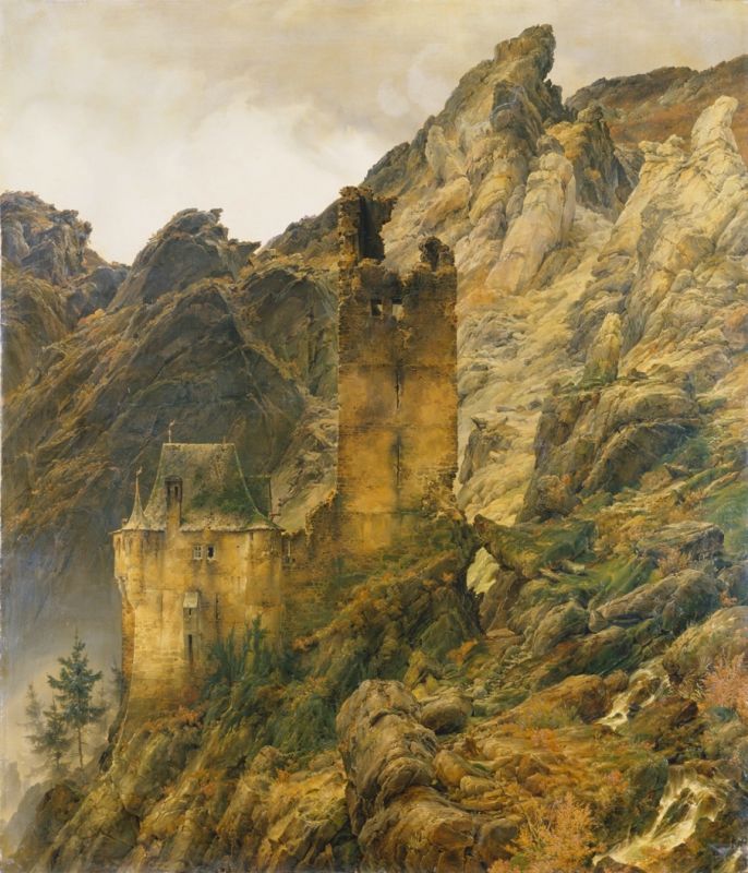 Carl Friedrich Lessing (1808-1880), Paysage montagneux : ruines dans une gorge, 1830, © Städel Museum – Artothek