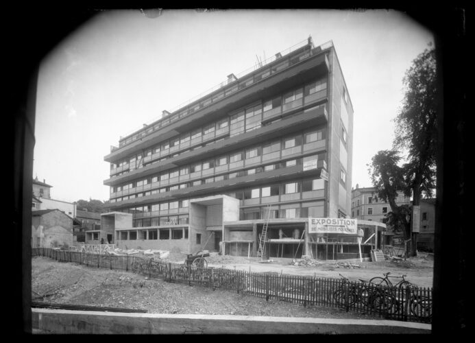 L’immeuble Clarté en construction1931© F.L.C.2025ProLitterisZurichphotoMauriceWasserman