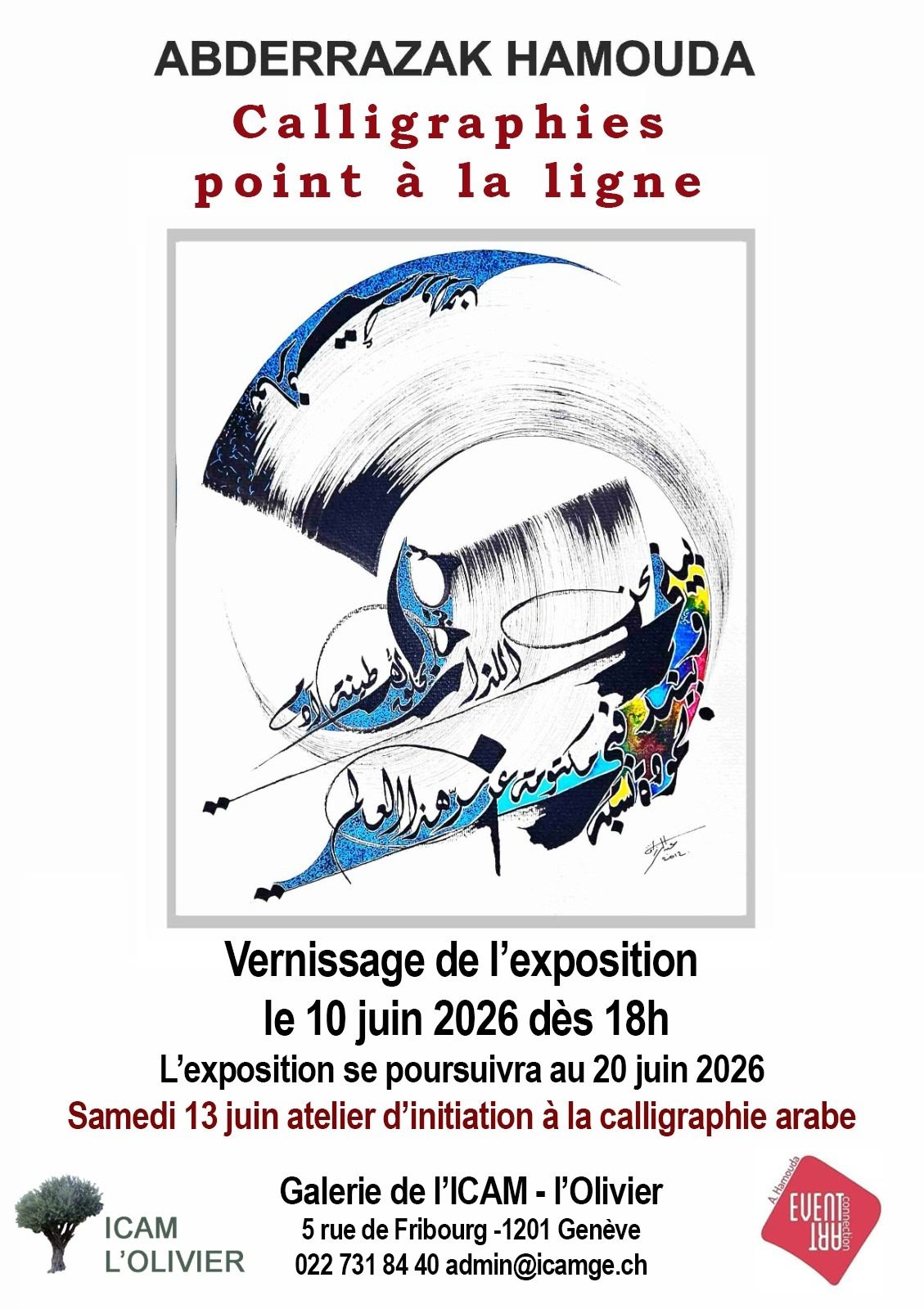 Abderrazak Hamouda - Calligraphies point à la ligne